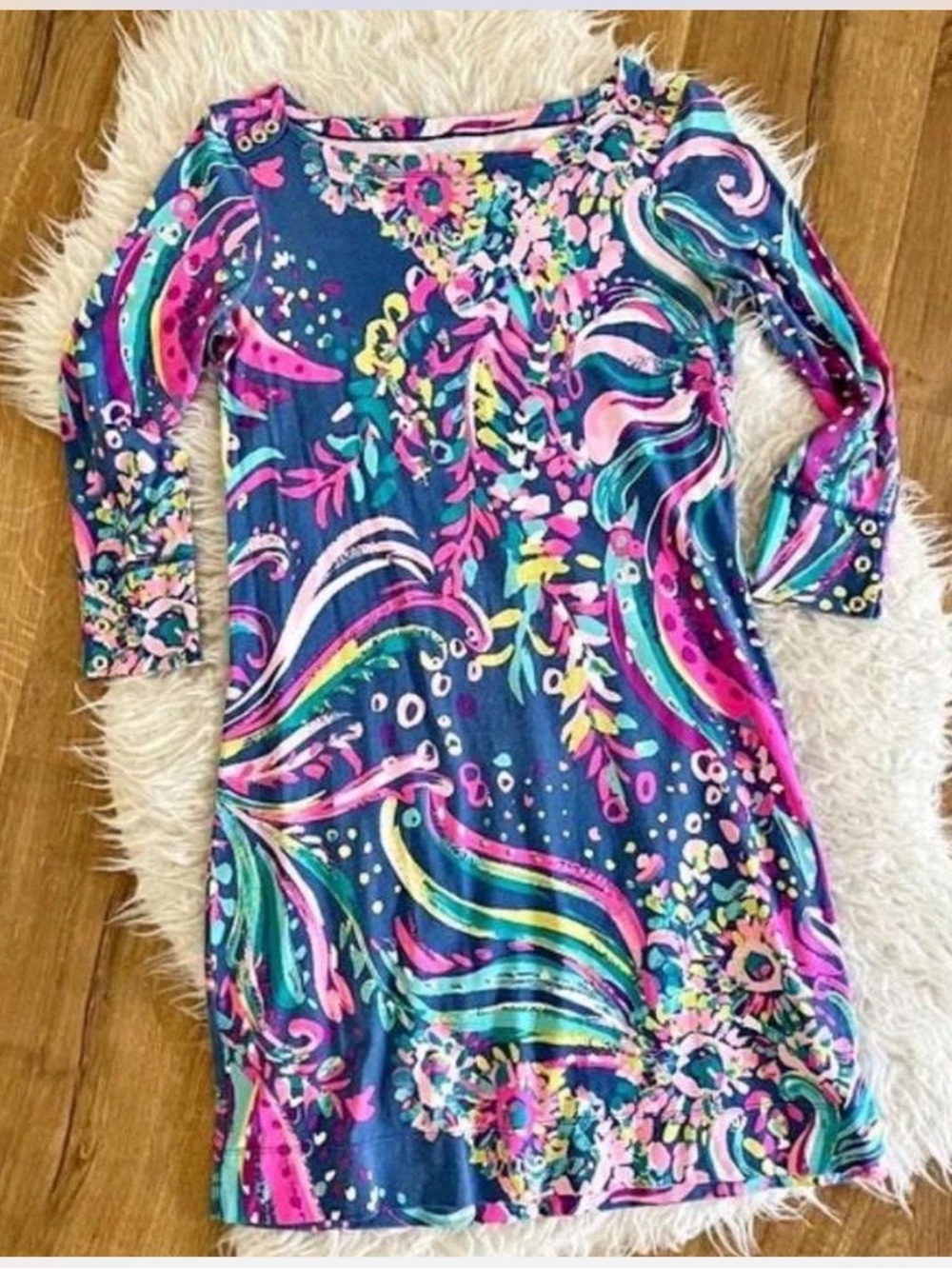 Lilly Pulitzer Navy Multicolor Paisley-Print Mini Dress